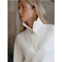 Джемпер с воротом на молнии из пряжи с кашемиром