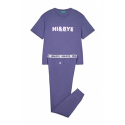 Pijama algodón estampado azul