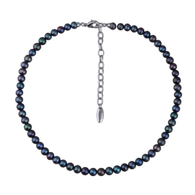 Колье (жемчуг бензиновый 6-7мм; покрытие родий) 38-45см, Есть комплект