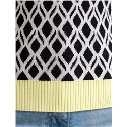 Джемпер с коротким рукавом жаккардовой вязки с принтом ромб