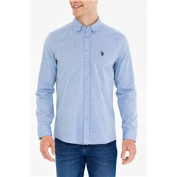 Erkek Mavi Uzun Kollu Gömlek