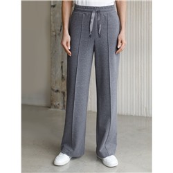 Прямые трикотажные брюки на резинке из футера двухнитки эластичные