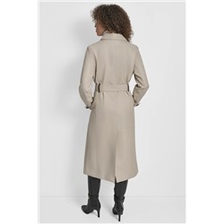 FAUX LEATHER LONG TRENCH