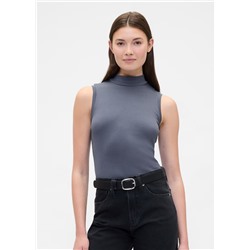 Modern Ribbed Mockneck Tank Top