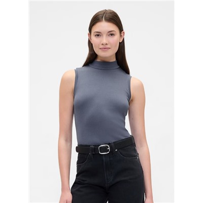 Modern Ribbed Mockneck Tank Top