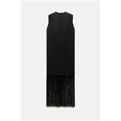 KNIT DRESS WITH FRINGING