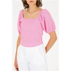 Kadın Pembe Kısa Kollu Gömlek