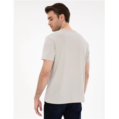 Taş %100 Pamuk Slim Fit Bisiklet Yaka Basic Tişört