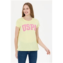 Kadın Açık Sarı Bisiklet Yaka Tişört