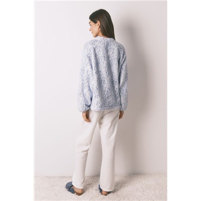 Pijama largo borreguito azul