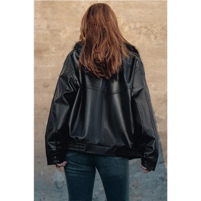 JACKET WITH DETACHABLE FAUX FUR COLLAR