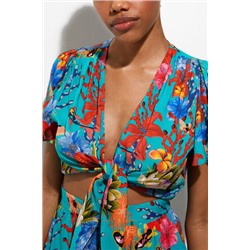 Blusa anudada corales