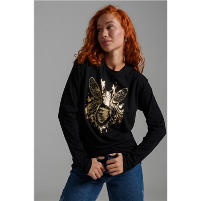 8544 Футболка с длинным рукавом женская (фольга)