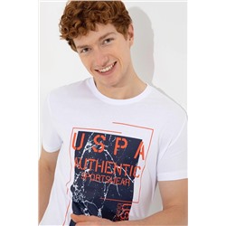 Erkek Beyaz Bisiklet Yaka Tişört