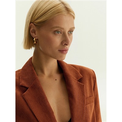 Однобортный жакет из вельвета, ML762/planch