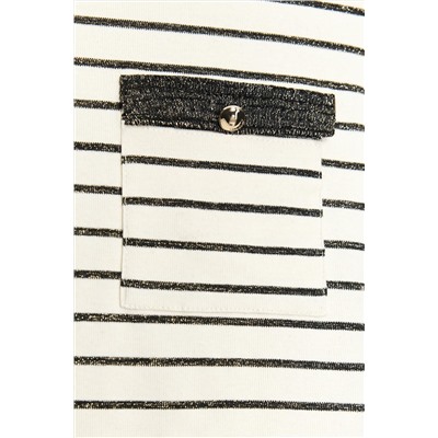 METALLIC THREAD CHUNKY KNIT T-SHIRT