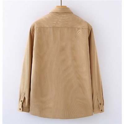 Мужская однотонная вельветовая рубашка