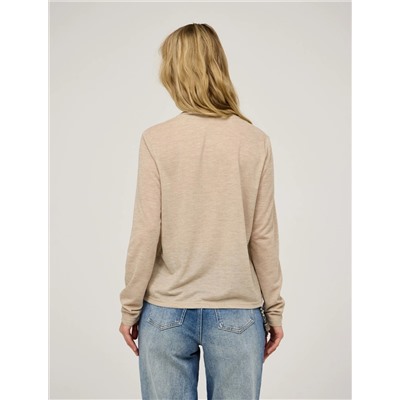 Бежевый джемпер с вышивкой