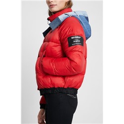 Chaqueta corta acolchada doble capucha