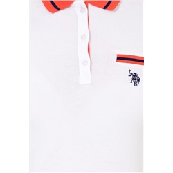 Kadın Beyaz Polo Yaka Tişört