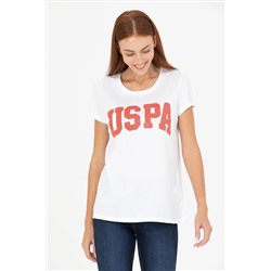 Kadın Beyaz Bisiklet Yaka Tişört