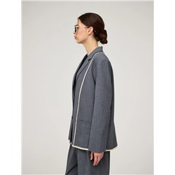 Серый жакет оверсайз