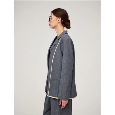 Серый жакет оверсайз