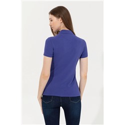 Kadın Mavi Basic Polo Yaka Tişört