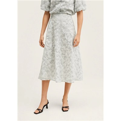 Falda algodón estampada -  Mujer | MANGO OUTLET Melilla