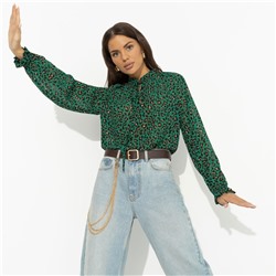 Блуза с анималистичным принтом, В лучшей роли (green)