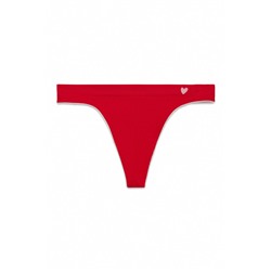 Tanga Seamless canalé rojo
