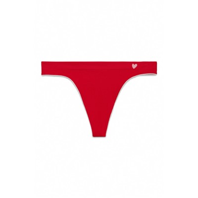 Tanga Seamless canalé rojo