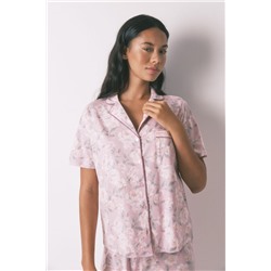 Pijama camisero largo 100% algodón flores