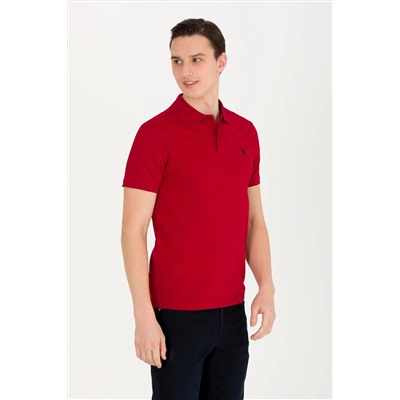 Erkek Bordo Basic Polo Yaka Tişört