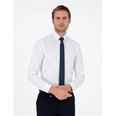 Beyaz Slim Fit Uzun Kollu Gömlek
