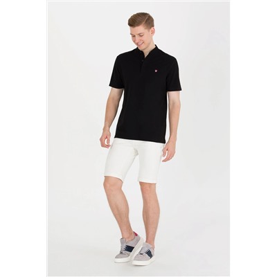 Erkek Siyah Hakim Yaka Tişört