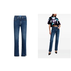 Женские джинсы с разрезами по низу штанин КАР*Л😎