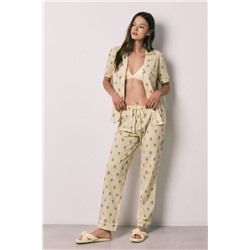 Pijama largo camisero algodón estampado