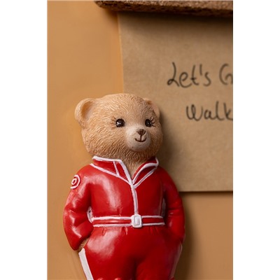 Jolie Bear Magnet - Kırmızı - 4x8 cm