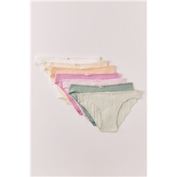 Pack 7 bragas clásicas algodón pointelle mix colores