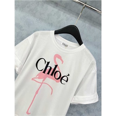 Женская футболка свободного кроя / овер с отворотами на рукавах  Chlo*e