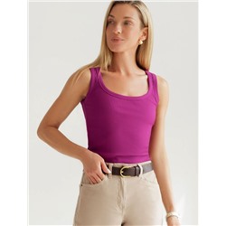 Топ из трикотажа в широкий рубчик