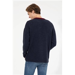 Erkek Lacivert Bisiklet Yaka Triko Kazak