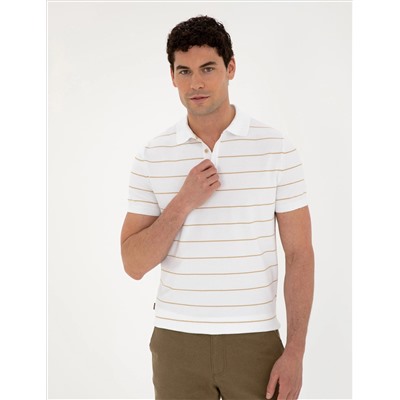 Kahverengi Slim Fit Düğmeli Polo Yaka Triko Tişört