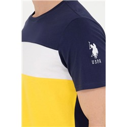 Erkek Koyu Sarı Bisiklet Yaka Tişört