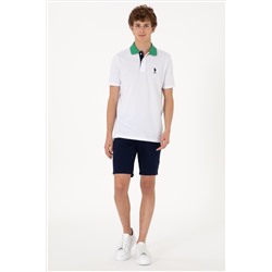Erkek Regular Fit Polo Yaka Beyaz Tişört