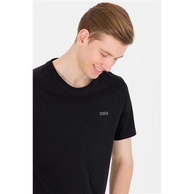 Erkek Siyah Basic Bisiklet Yaka Tişört