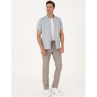 Taş Regular Fit Beli Lastikli Kanvas Pantolon