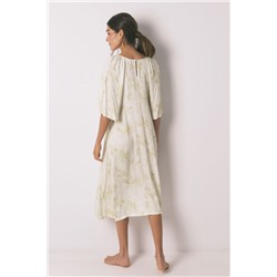 Camisón largo estampado manga ancha