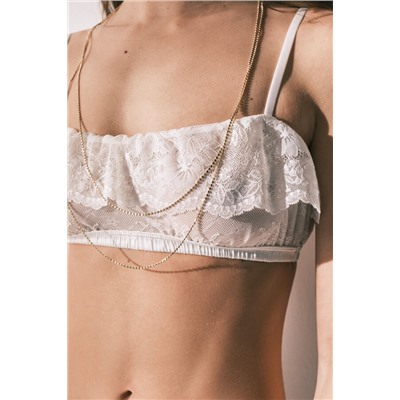 Sujetador top encaje blanco